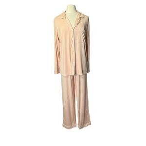 Hale Bob NEW 2pc Pajama Set Pink Long Sleeves Size Medium Jersey Knit
